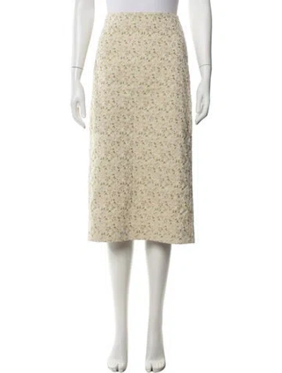 Pre-owned Marni Floral Print Midi Length Skirt In Neutral