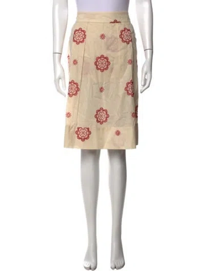 Pre-owned Marni Floral Print Midi Length Skirt In Neutrals