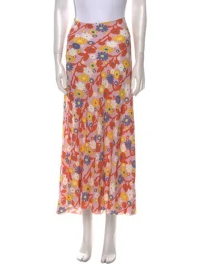 Pre-owned Marni Floral Print Midi Length Skirt In Pink