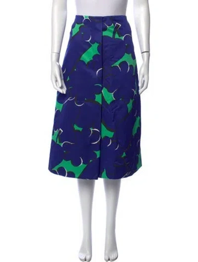Pre-owned Marni Floral Print Midi Length Skirt In Purple