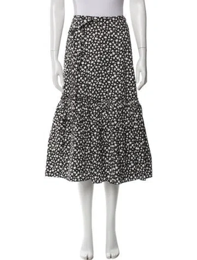 Pre-owned Marni Floral Print Midi Length Skirt W/ Tags In Black