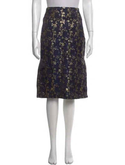 Pre-owned Marni Floral Print Midi Length Skirt W/ Tags In Blue
