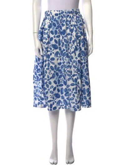 Pre-owned Marni Floral Print Midi Length Skirt W/ Tags In Blue