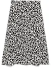 Marni Floral-print Midi Skirt In Black