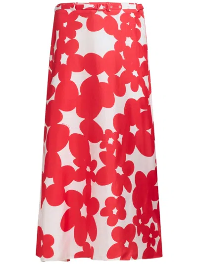 MARNI FLORAL-PRINT MIDI SKIRT