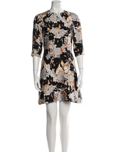 Pre-owned Marni Floral Print Mini Dress In Black