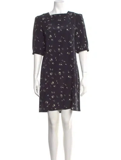 Pre-owned Marni Floral Print Mini Dress In Blue