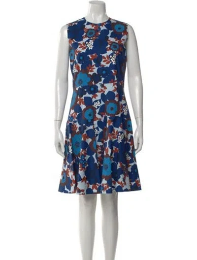 Pre-owned Marni Floral Print Mini Dress In Blue