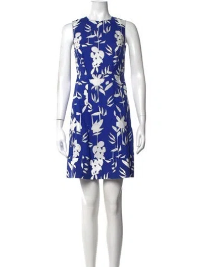 Pre-owned Marni Floral Print Mini Dress In Blue