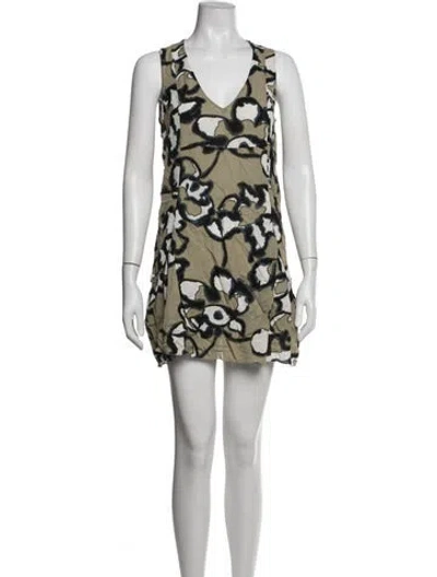 Pre-owned Marni Floral Print Mini Dress In Blue