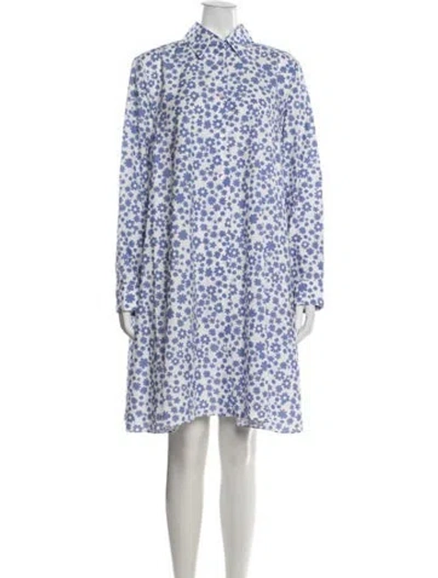 Pre-owned Marni Floral Print Mini Dress In Blue