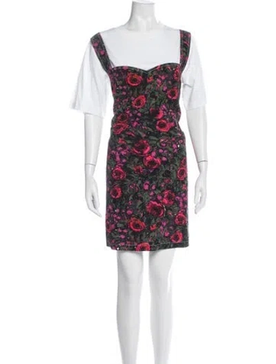Pre-owned Marni Floral Print Mini Dress In Multi