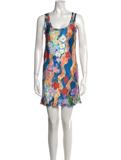 Pre-owned Marni Floral Print Mini Dress In Multicolor