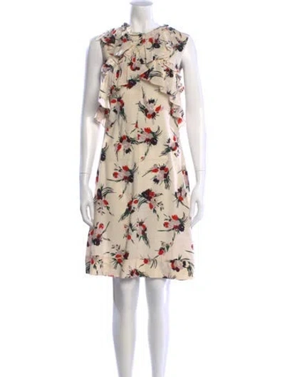 Pre-owned Marni Floral Print Mini Dress In Neutral