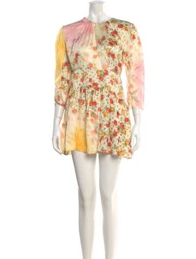 Pre-owned Marni Floral Print Mini Dress In Neutral