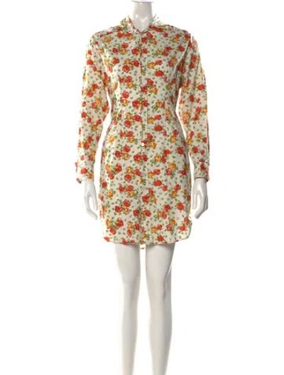 Pre-owned Marni Floral Print Mini Dress In Neutral