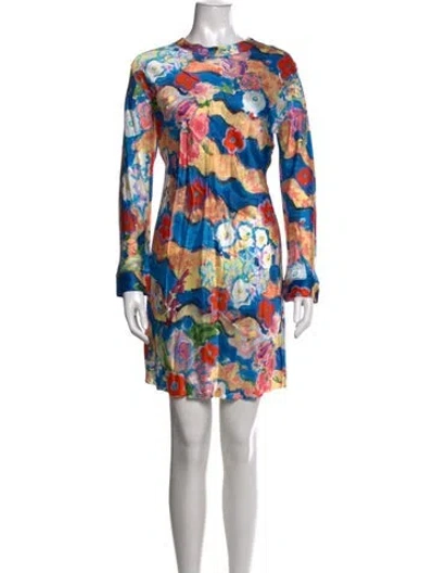 Pre-owned Marni Floral Print Mini Dress In Neutral