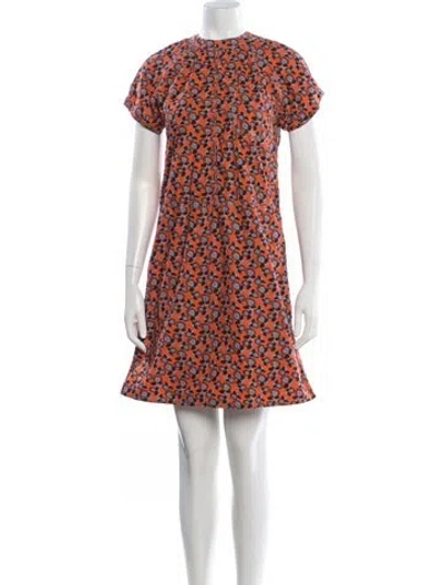 Pre-owned Marni Floral Print Mini Dress In Orange