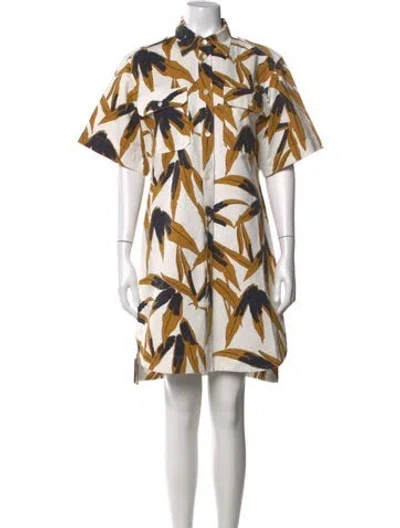 Pre-owned Marni Floral Print Mini Dress In White
