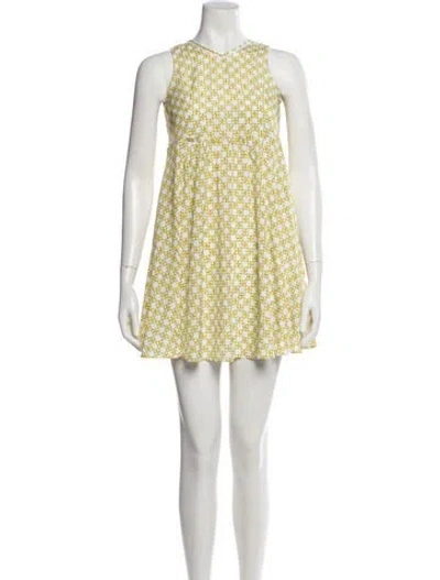 Pre-owned Marni Floral Print Mini Dress In Yellow