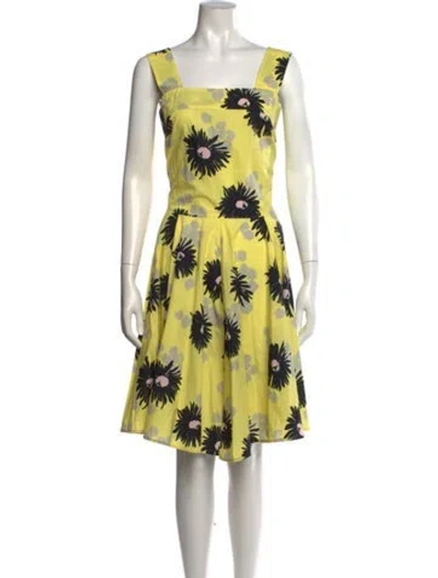 Pre-owned Marni Floral Print Mini Dress In Yellow
