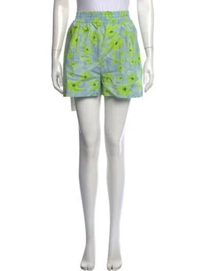 Pre-owned Marni Floral Print Mini Shorts In Green