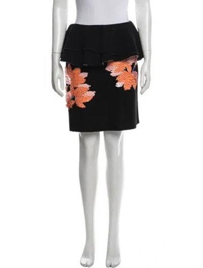 Pre-owned Marni Floral Print Mini Skirt In Black