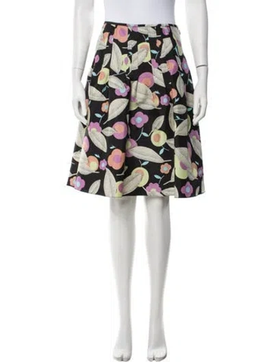 Pre-owned Marni Floral Print Mini Skirt In Black