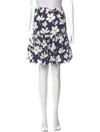Pre-owned Marni Floral Print Mini Skirt In Blue