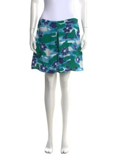 Pre-owned Marni Floral Print Mini Skirt In Blue