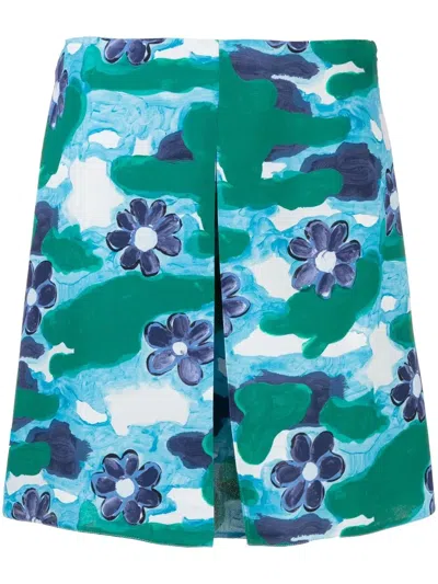 MARNI FLORAL-PRINT MINI SKIRT