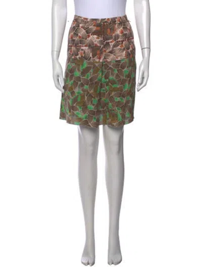 Pre-owned Marni Floral Print Mini Skirt In Brown