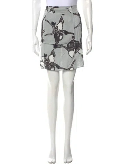 Pre-owned Marni Floral Print Mini Skirt In Gray