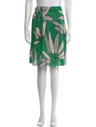 Pre-owned Marni Floral Print Mini Skirt In Green