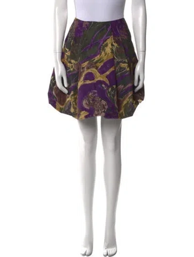 Pre-owned Marni Floral Print Mini Skirt In Purple