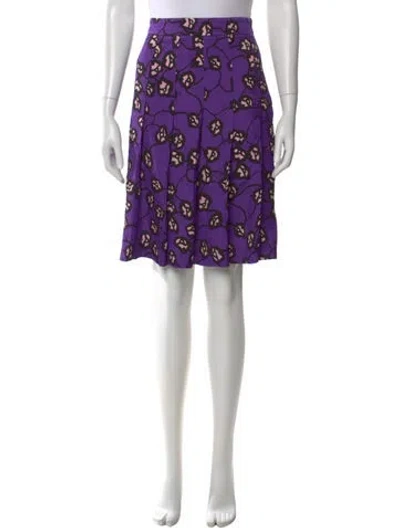 Pre-owned Marni Floral Print Mini Skirt In Purple