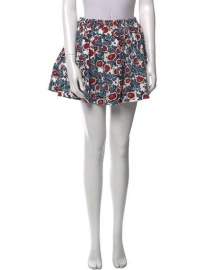Pre-owned Marni Floral Print Mini Skirt In Red