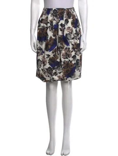 Pre-owned Marni Floral Print Mini Skirt In White