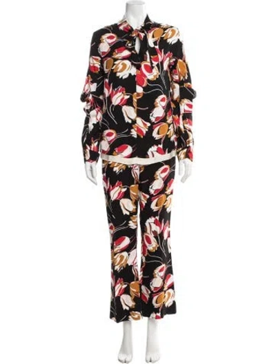 Pre-owned Marni Floral Print Pantsuit In Black