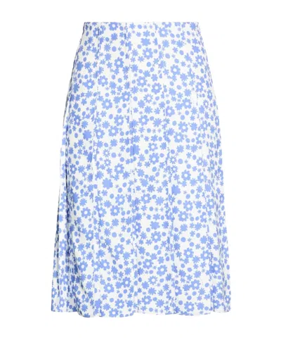 Marni Woman Midi Skirt Slate Blue Size 4 Viscose