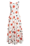 Marni Midikleid Mit Rosen-print In Irw01 Lily White