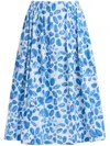 Marni High-rise Cotton Midi Skirt In Blue