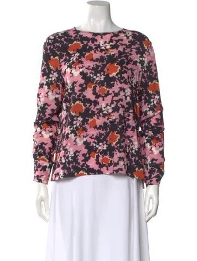 Pre-owned Marni Floral Print Scoop Neck Blouse In Pink