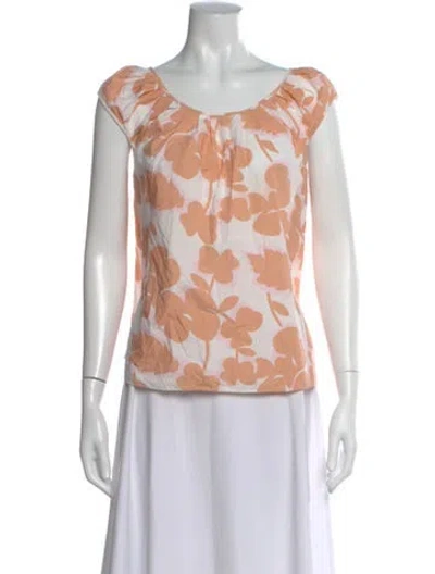 Pre-owned Marni Floral Print Scoop Neck Top In Pink