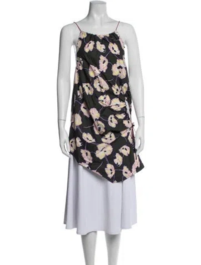 Pre-owned Marni Floral Print Scoop Neck Top In Pink