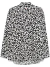 Marni Floral Ruffled Lightweight Long Sleeves Top In Black