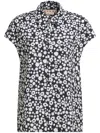 Marni Floral Print Collar Top In Black