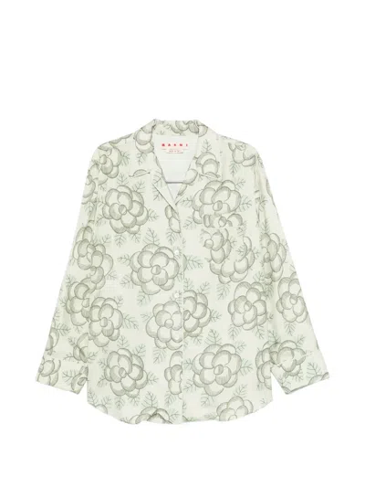 Marni Floral Print Shirt In Multi