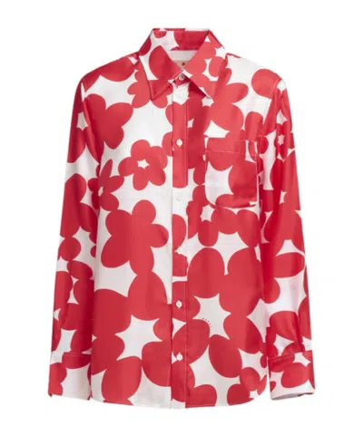 Marni Floral-print Shirt In Red
