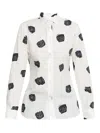 Marni Cotton Shirt With Printed Design And Long Sleeves In White